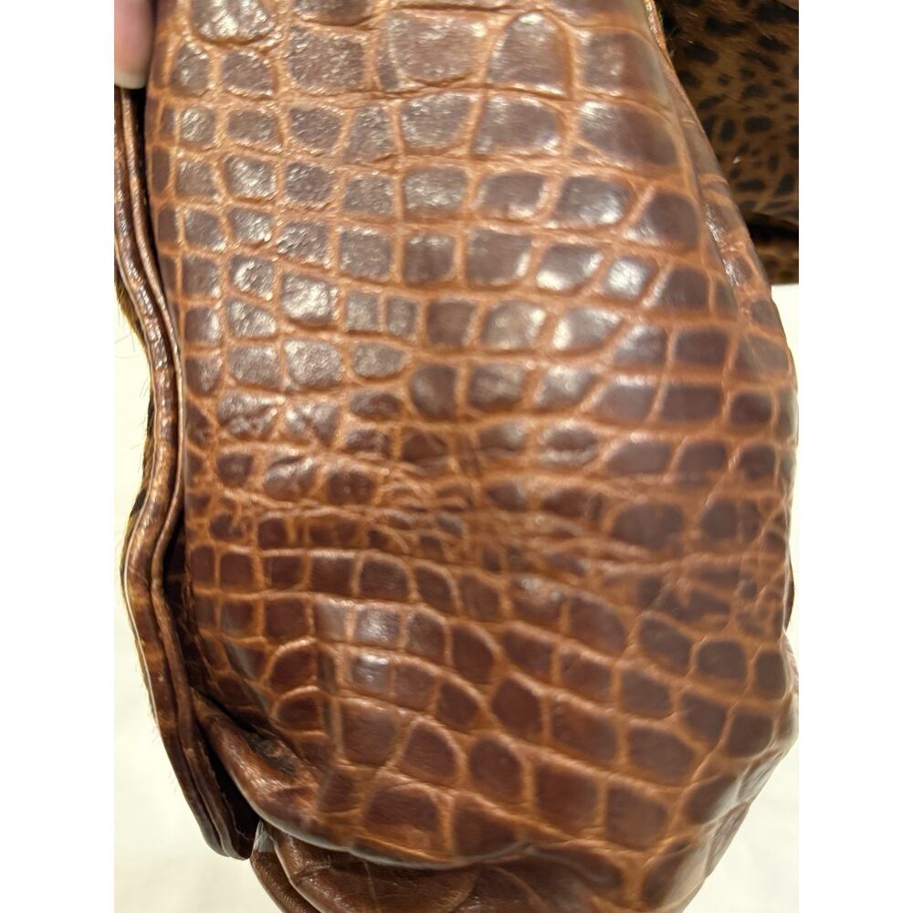 Vintage Jay Herbert NY Hair Calf Leopard Print Leather Crossbody Purse w/ Tassel - Picture 11 of 14